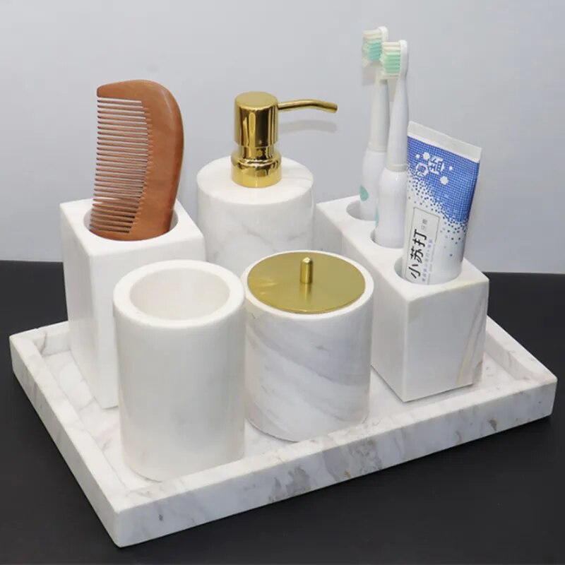 Soap Making Diy Kit - 1pc Nordic Marble Material Bathroom Accessories