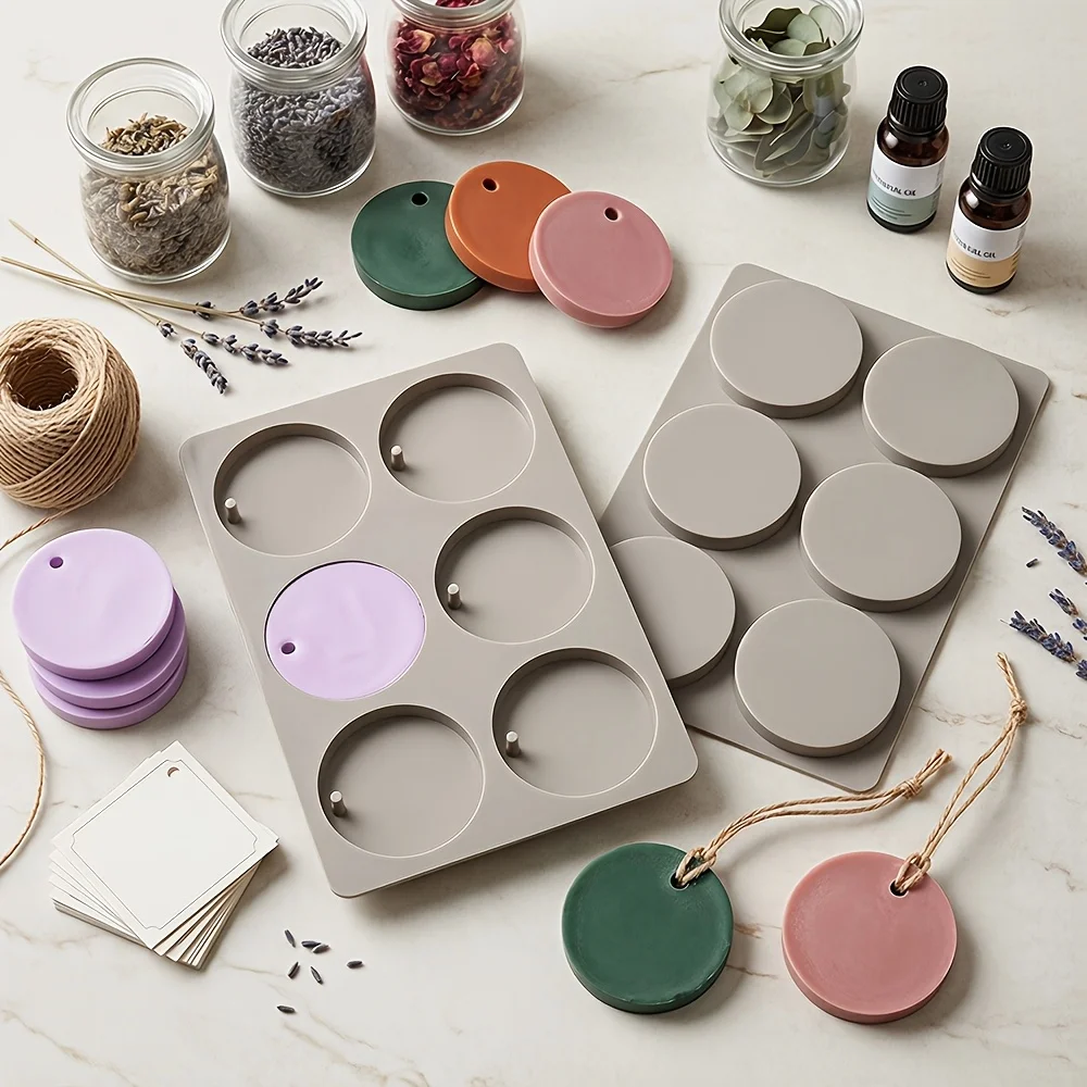 1Pc 6-Cavity Round Tag Silicon - Soap Making Kit For Beginners review and price