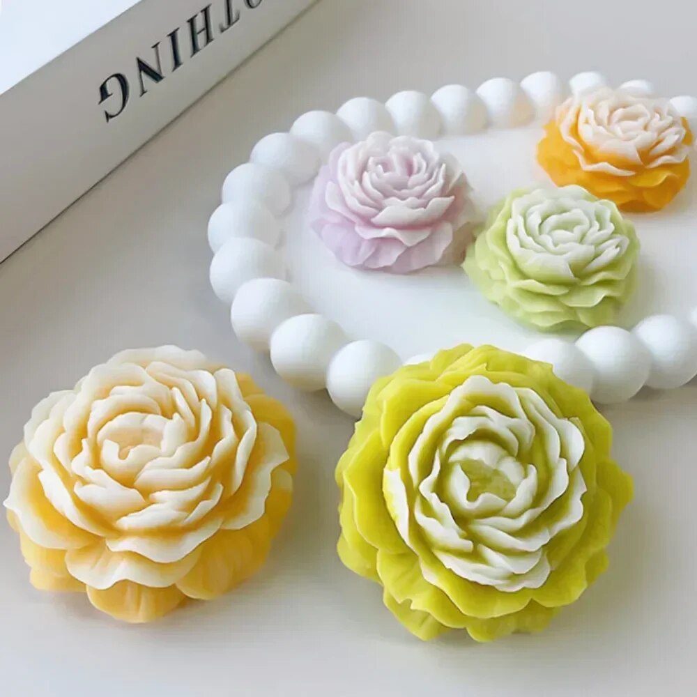 3D Peony Candle Silicone Mold  - Soap Making Gifts review and price